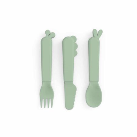 Done by Deer - Kiddish cutlery set Deer friends Green