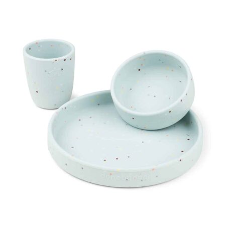 Done by Deer - Silicone dinner set Confetti Blue
