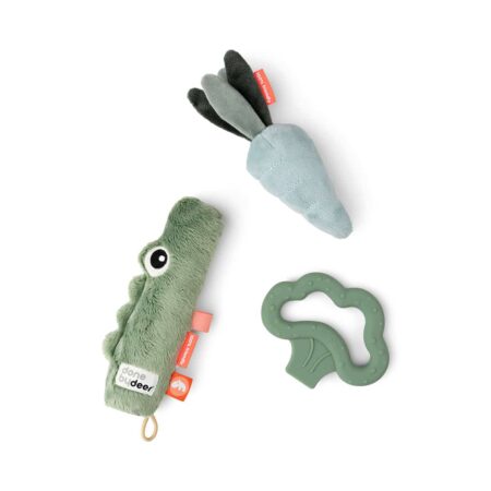 Done by Deer - Tiny activity toy set 3 pcs Croco Green