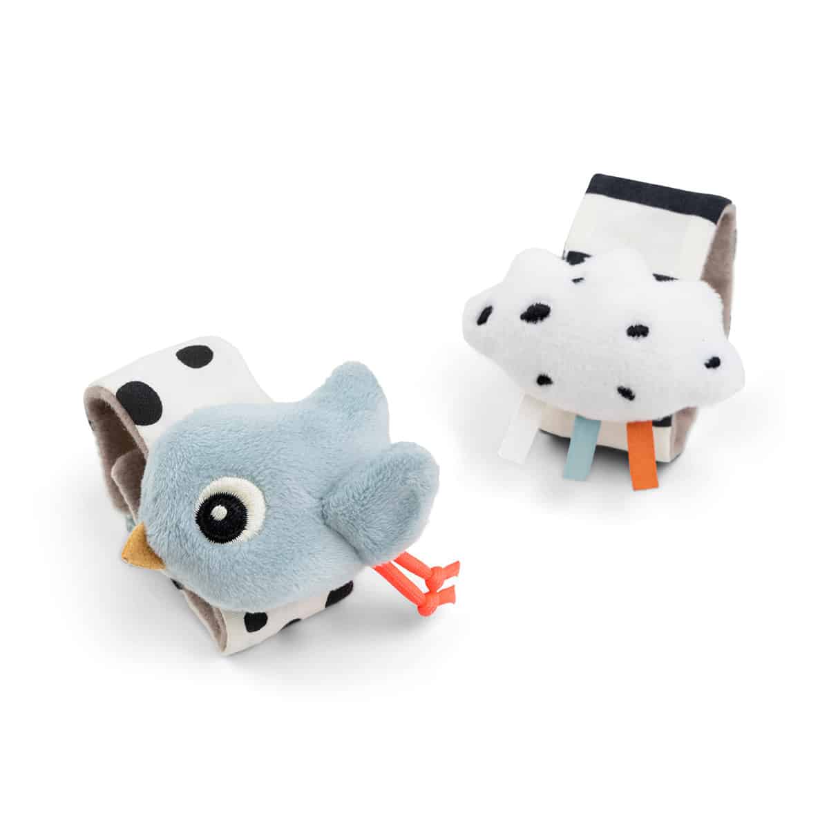 Done by Deer - Wrist rattle set 2-pack Happy clouds Blue