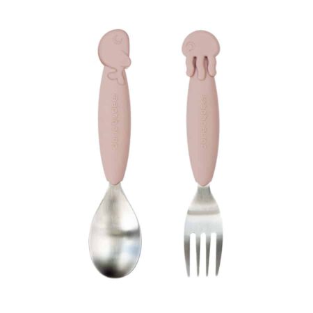 Done by Deer - YummyPlus spoon & fork set, Sea friends, Powder
