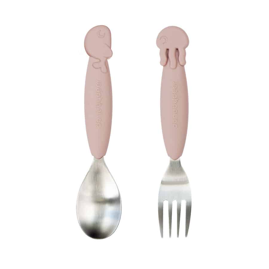 Done by Deer - YummyPlus spoon & fork set, Sea friends, Powder