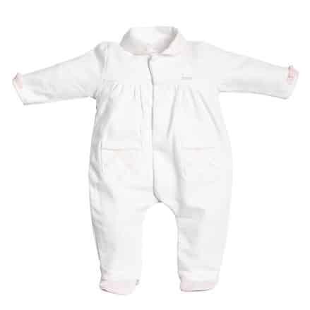 First - Rompersuit hart organza signature - Wit roze