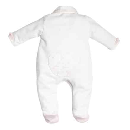 First - Rompersuit hart organza signature - Wit roze