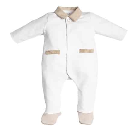First - Rompersuit signature teddy - Wit beige