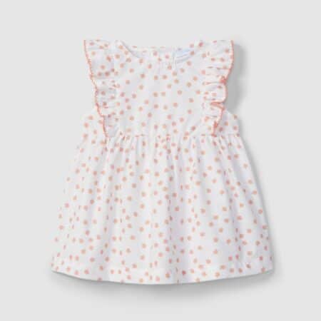 Laranjihna - Jurk met bloemetjes - Wit Koraal