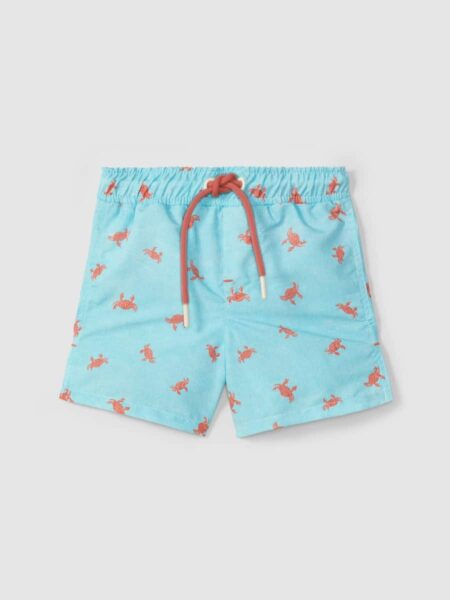 Laranjinha - Zwemshort kleine krab - Munt blauw
