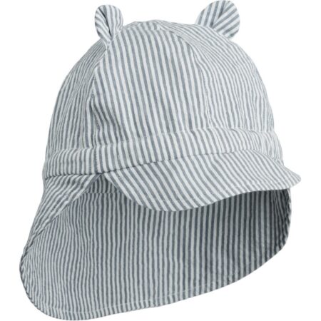 Liewood - Gorm Summer Hat - Stripe Blue Wave/Creme De La Creme