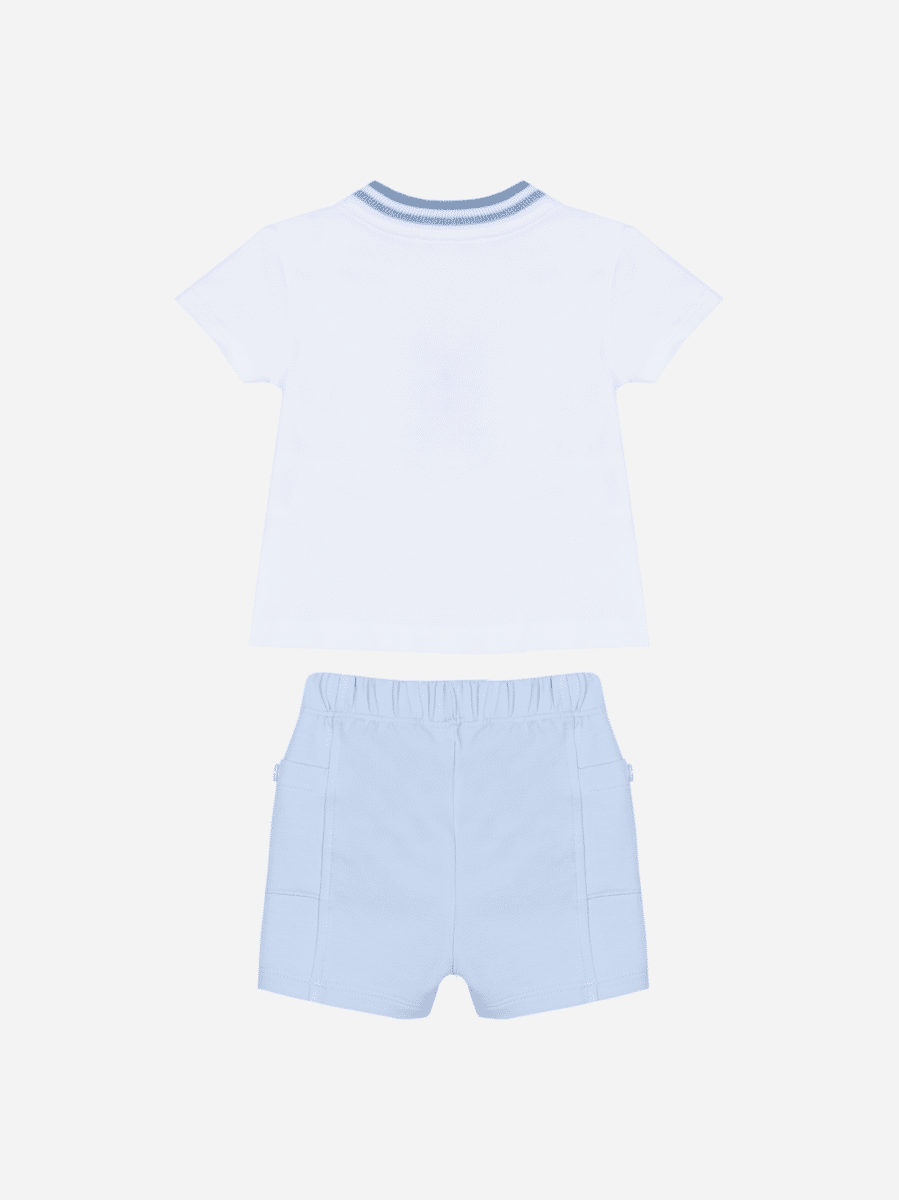 Patachou - Set tshirt en short - Wit blauw