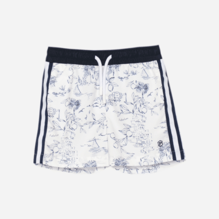 Patachou - Zwemshort met print - Blauw Wit