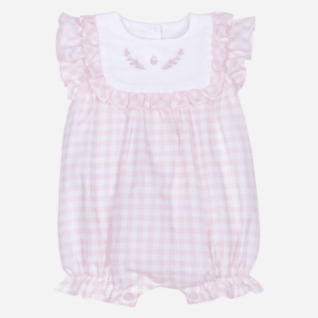 Patachou - checkered romper - Wit Roze