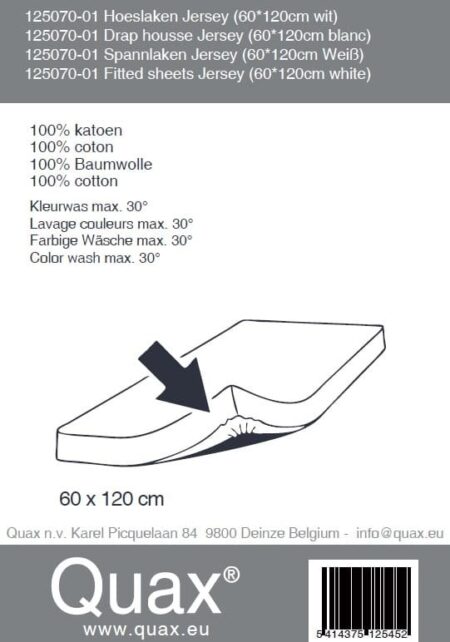 Quax - Hoeslaken Jersey 60*120/70*110 Cm - Wit