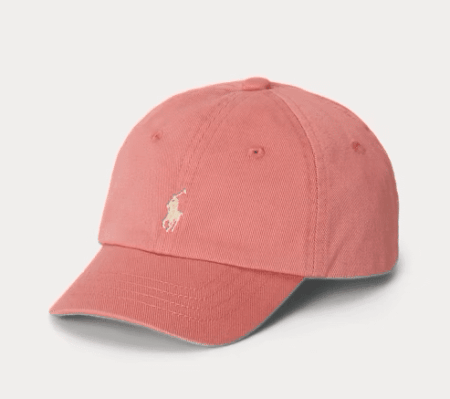 Ralph Lauren - Katoenen chino baseballpet Desert Rose