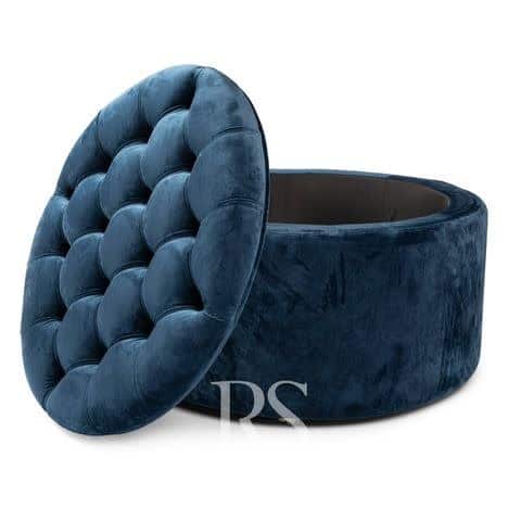 Rocking Seats - Royal Storage Box velvet petrol blue