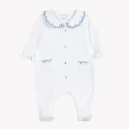 Tartine Et Chocolat - Pyjama met borduursel - Wit blauw