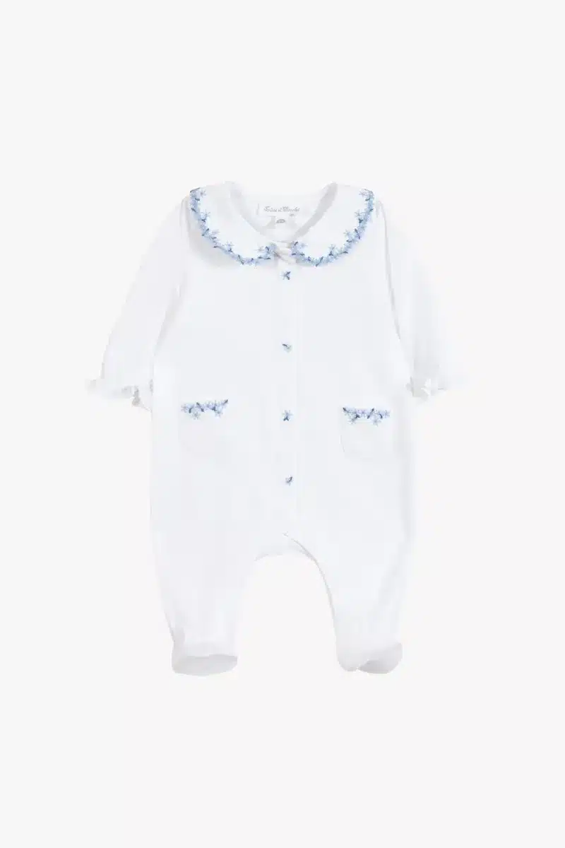 Tartine Et Chocolat - Pyjama met borduursel - Wit blauw