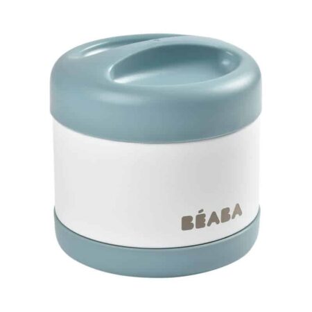 Beaba - RVS thermo-portie 500ml (baltic blue/white)