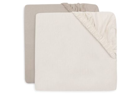 Jollein - Hoeslaken Jersey Boxmatras 75x95cm - Oatmeal/Sand - 2 Stuks