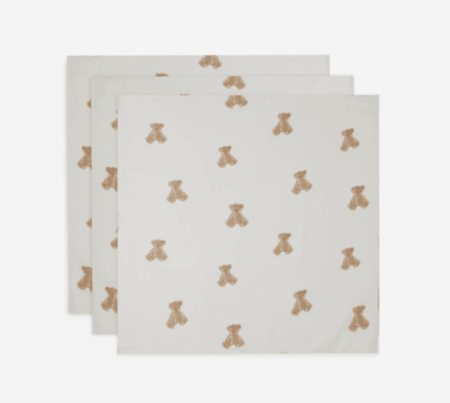 Jollein - Hydrofiele Doek Small 70x70cm Teddy Bear (3pack)