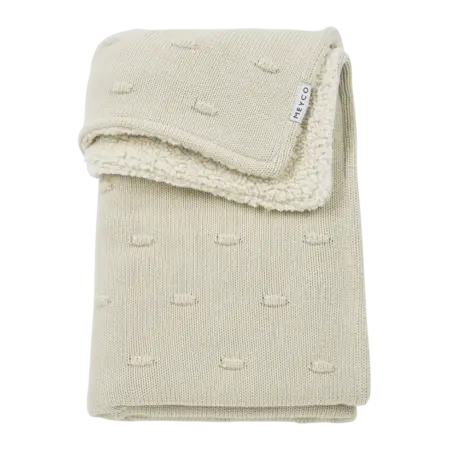 Meyco - Deken Knots teddy Soft sand 100x150cm