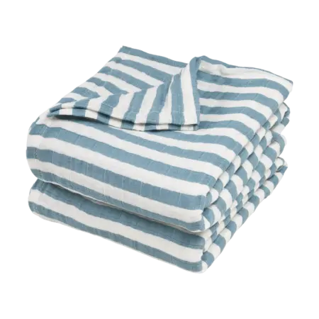 Meyco - Hydrofiele doeken pre-washed Fat Stripe Jeans Blue 120x120cm - 2-Pack