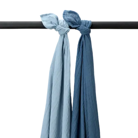 Meyco - Hydrofiele doeken pre-washed Jeans blue/Indigo 120x120cm - 2-Pack