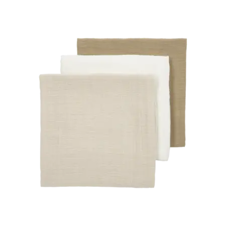 Meyco - Hydrofiele doeken pre-washed Offwhite/Soft Sand/Taupe 70x70cm - 3-pack