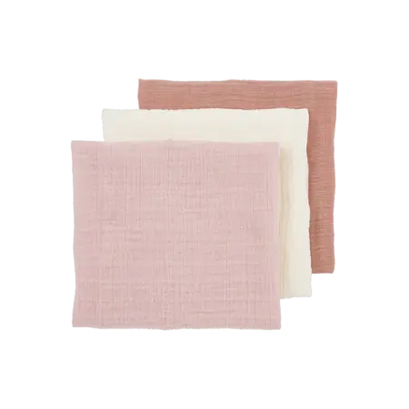 Meyco - Hydrofiele doeken pre-washed Soft Rose/Rose/Natural 70x70cm - 3-pack