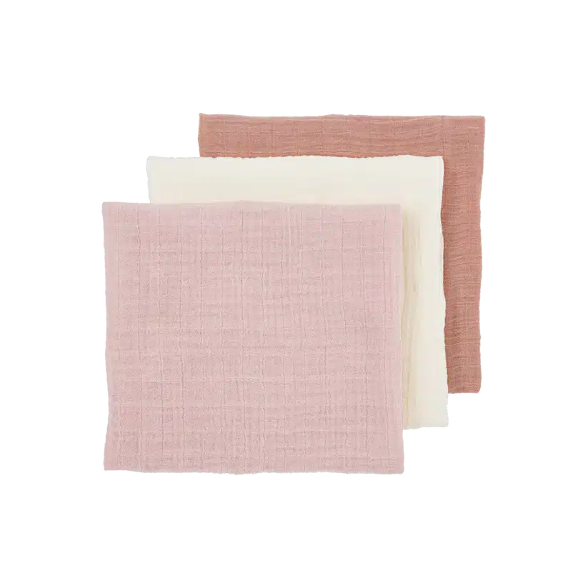 Meyco - Hydrofiele doeken pre-washed Soft Rose/Rose/Natural 70x70cm - 3-pack