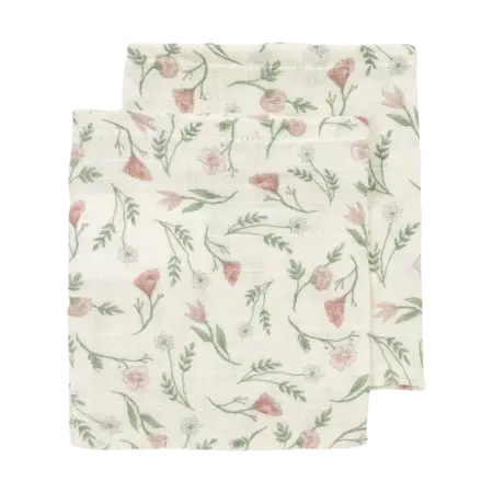 Meyco - Hydrofiele doeken pre-washed Sweet Heart Soft Sand/Black 20x17cm - 2-pack