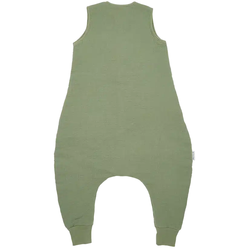 Meyco - Slaapzak jumper gevoerd pre-washed hydrofiel Uni Olive Green 80cm