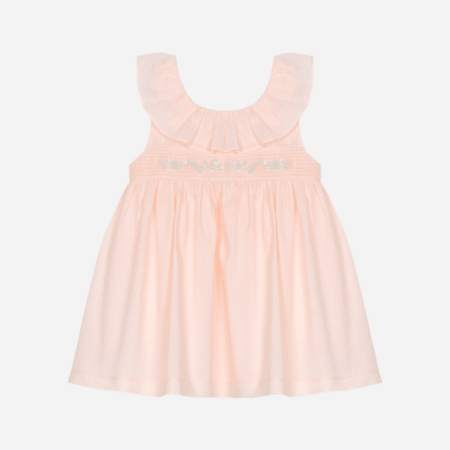 Patachou - Kleedje met geborduurde bloemen - Zalm