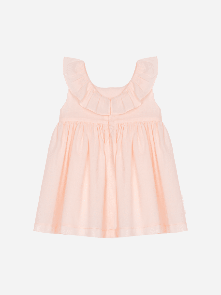 Patachou - Kleedje met geborduurde bloemen - Zalm