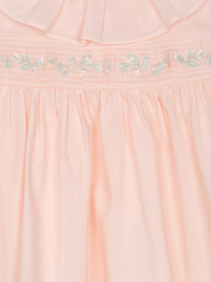 Patachou - Kleedje met geborduurde bloemen - Zalm