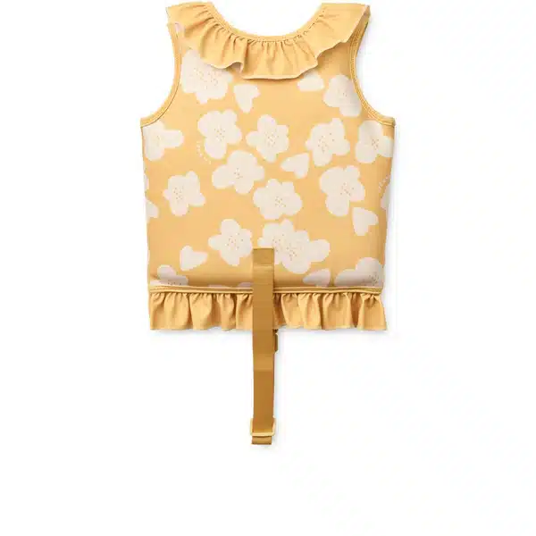 Liewood - Dove Swim Vest with Frills - Flower / Lemon Yellow - 15-19KG
