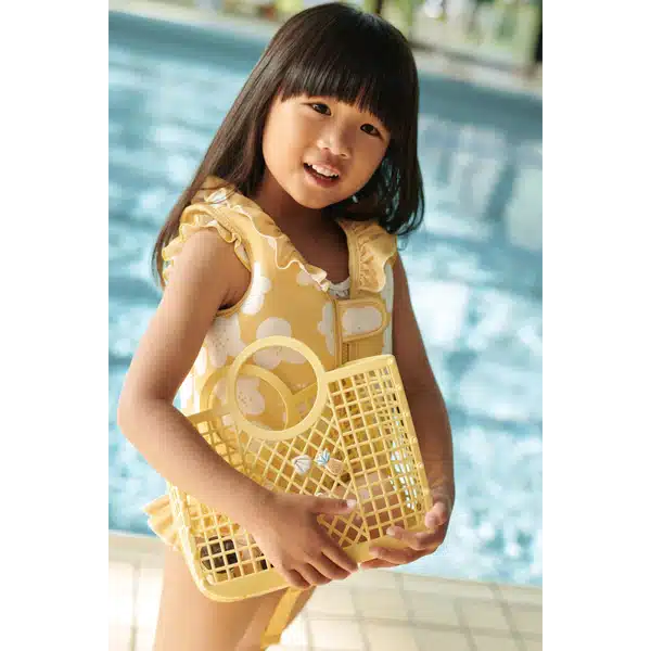 Liewood - Dove Swim Vest with Frills - Flower / Lemon Yellow - 15-19KG