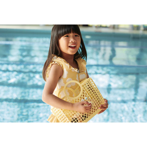 Liewood - Dove Swim Vest with Frills - Flower / Lemon Yellow - 15-19KG