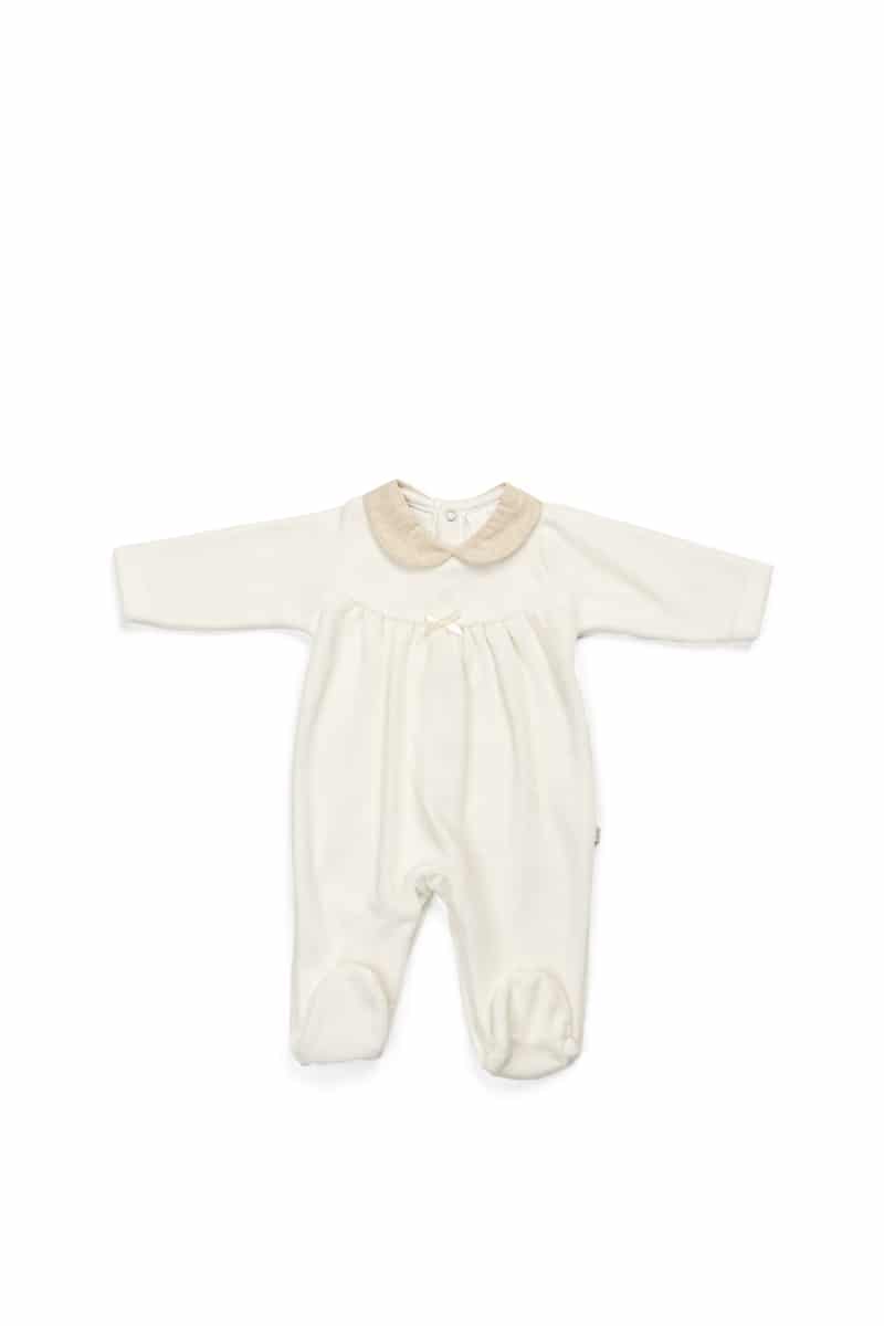 Living Nature - Babypakje Elisa velours creme kraagje in beige mix