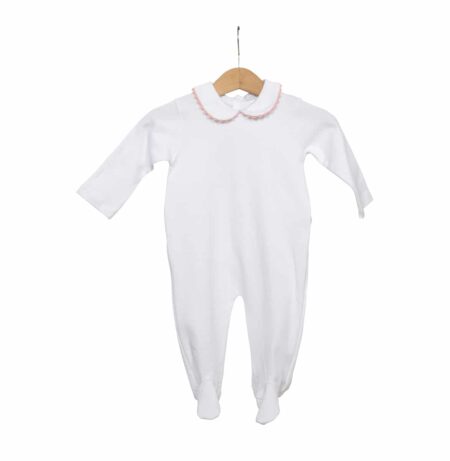 Living Nature - Babypakje wit serpentinekraag roze