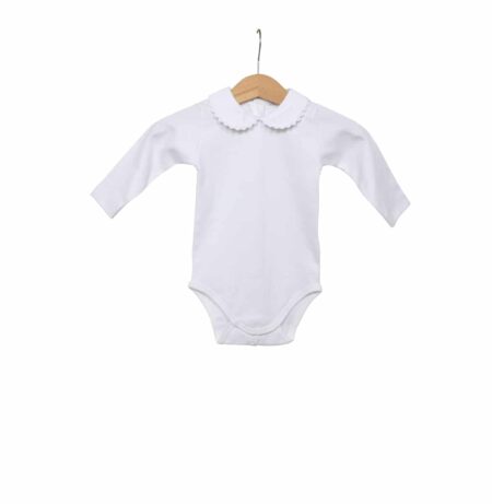 Living Nature - Body met serpentinekraag wit/wit lange mouw