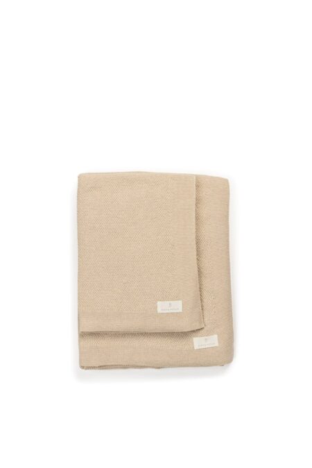 Living Nature - Deken gebreid Doortje 75x100cm beige