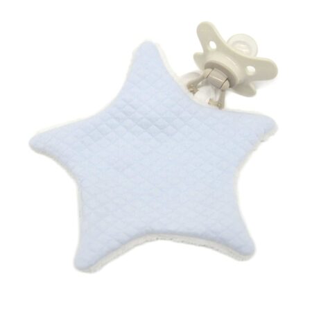 Living Nature - Fopspeendoekje Little Star in losange blauw