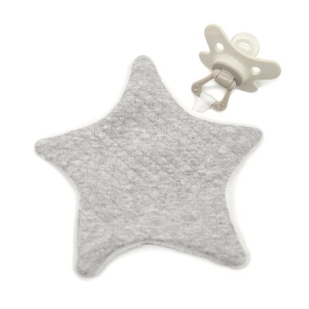 Living Nature - Fopspeendoekje Little Star in losange grijs