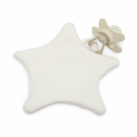 Living Nature - Fopspeendoekje Little Star in losange wit
