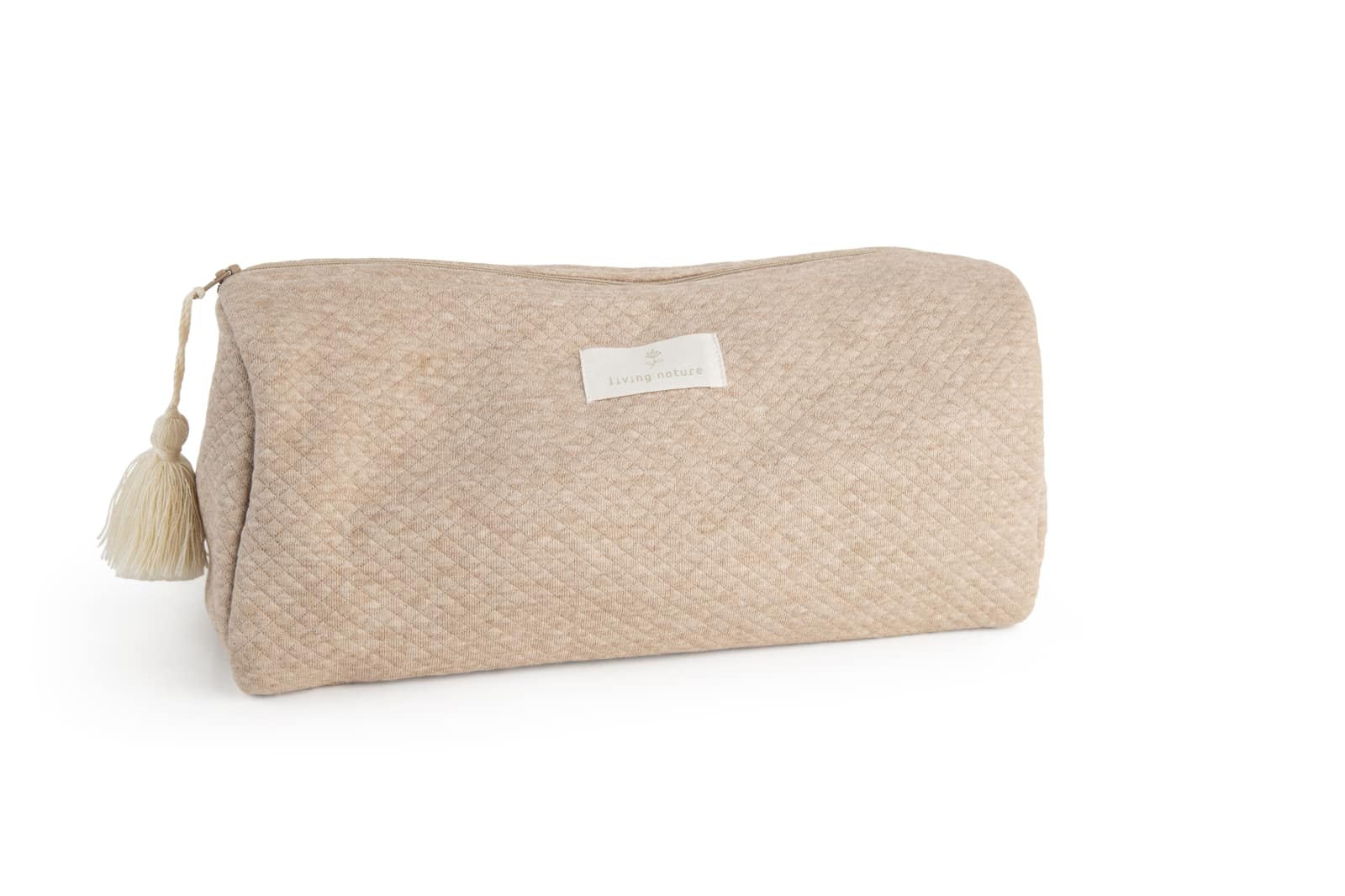 Living Nature - Toilettas model L Charlotte losange beige met flosh