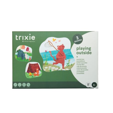 Trixie - Vormenpuzzel - Buiten spelen - 3 puzzels