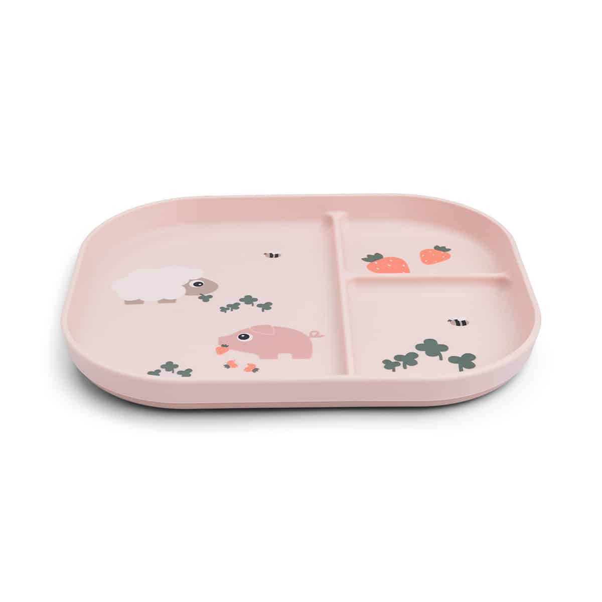 Done by Deer - Foodie compartment plate Tiny farm Powder
