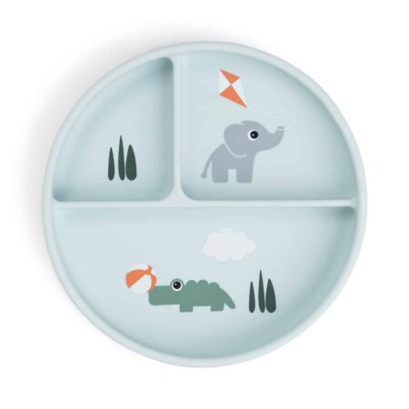 Done by Deer - Stick&Stay compartment plate Playground Blue