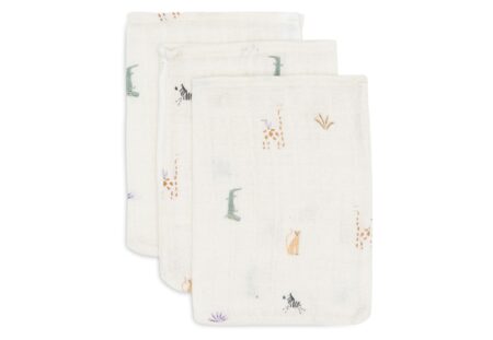 Jollein - Hydrofiel Washandje 15x20cm Jungle Jambo (3pack)