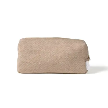 Living Nature - Toilettas Charlie losange camel maat M = 26 x 12 x 8,5 cm